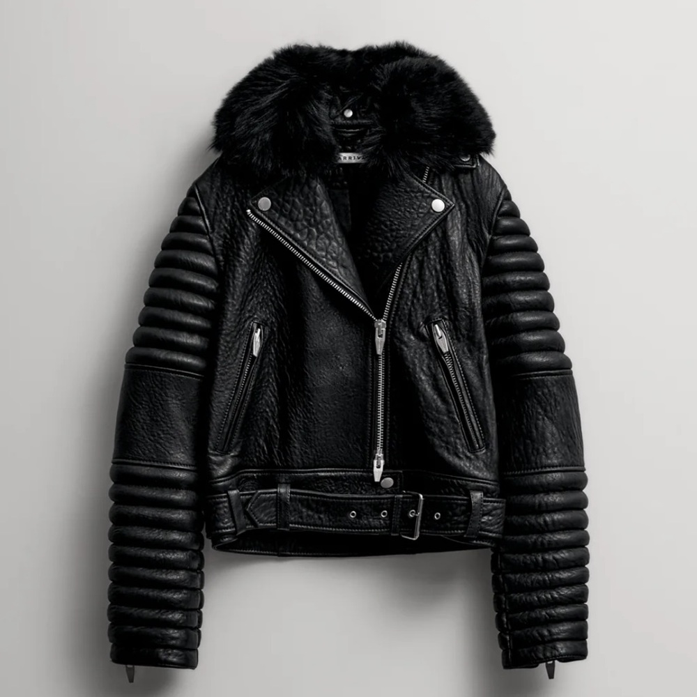 The Arrivals Rainier leather moto jacket size Large